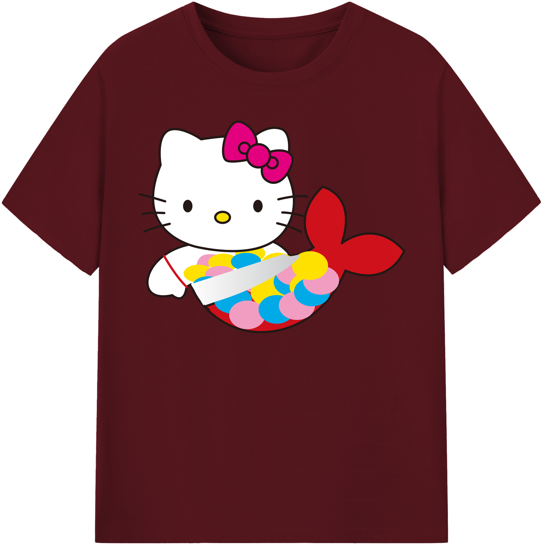 （画像用） Hello Kitty ハローキティ 綿100％半袖Tシャツ（フロントプリント）